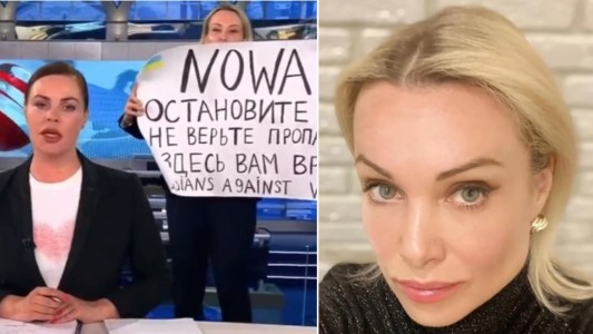 "No la encontramos": preocupación por la periodista que irrumpió en el noticiero ruso con un cartel contra la guerra