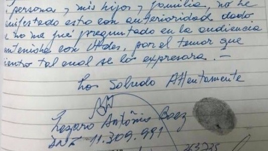 La supuesta carta de Lázaro Báez que compromete a Cristina y Casanello