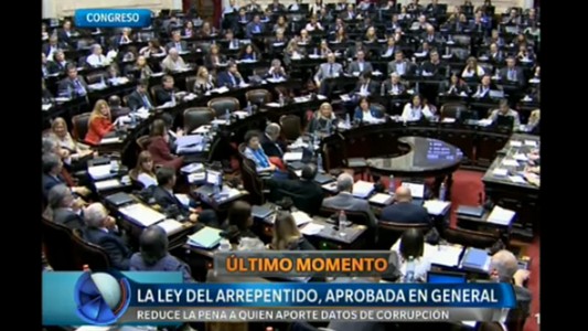 La ley del arrepentido: aprobada en general