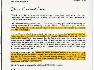 Gran Bretaña invita a Macri a mejorar las relaciones, incluyendo vuelos a Malvinas y petróleo