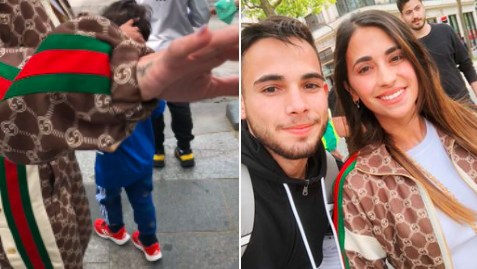 Un fan se cruzó con Antonela Roccuzzo en París, quiso filmar a los hijos de Messi y tuvo un final inesperado