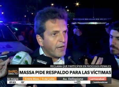 Massa pide respaldo para las víctima de la inseguridad