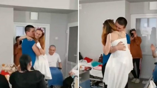 Video: la enfermera ucraniana que perdió las piernas por una mina rusa y “baila” en los brazos de su esposo