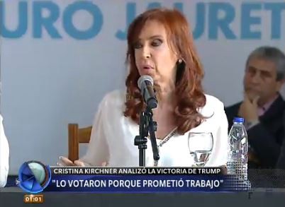 Cristina: "En Estados Unidos buscan romper con el establishment económico"