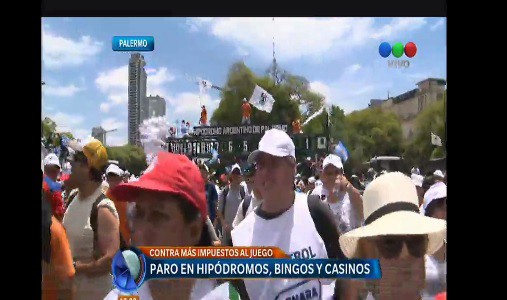 Protesta de trabajadores contra más impuestos al juego