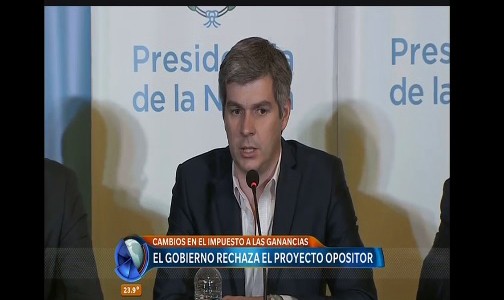 Marcos Peña, sobre Ganancias: "El proyecto opositor parece hecho para que lo vetemos"