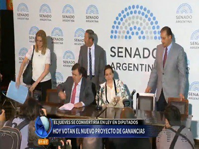 Acuerdo del oficialismo y la oposición para tratar Ganancias en el Senado