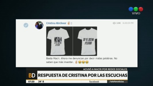 Cristina Kirchner: "Ahora me denuncian por decir malas palabras"