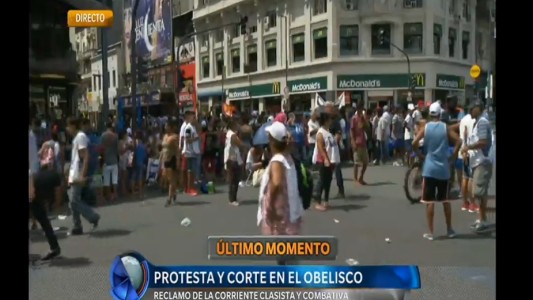 Corte de la Corriente Clasista y Combativa en el Obelisco