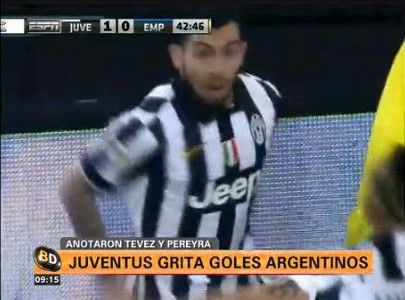 Juventus festejó por los goles argentinos