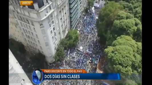 La marcha docente, desde el aire