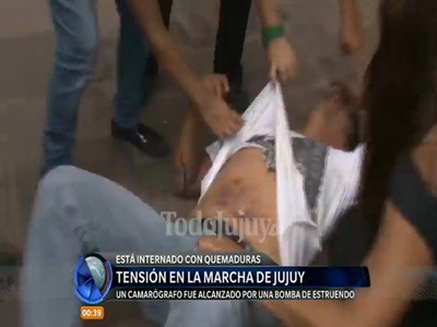 Incidentes durante la marcha de los gremios en Jujuy