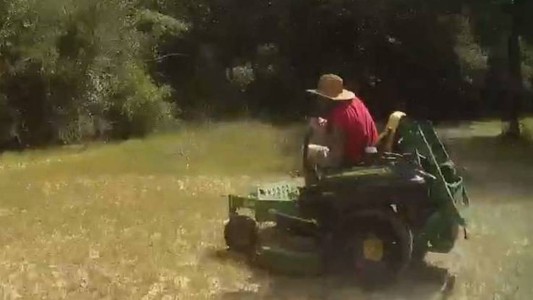 Quiso escaparse de la Policía en un podadora de césped y lo detuvieron disparándole con una pistola taser