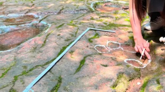 Comía en un restaurante y en el patio encontró huellas de dinosarios de hace 100 millones de años