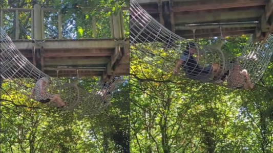 Abuela "divertida" quedó atrapada en un juego para niños - #FlashChat