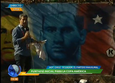 El mural de las figuras de la Copa América