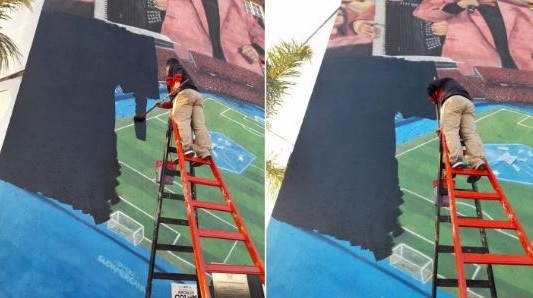 Se acabó el amor: Colón borró el mural del Los Palmeras de su estadio por una foto con un ex dirigente del club