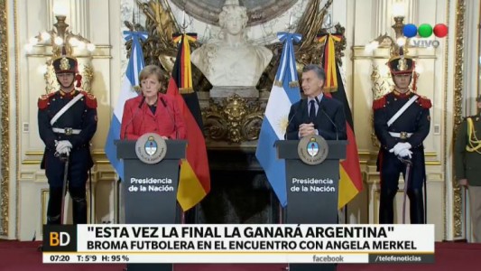 Macri, a Merkel: "Vamos a llegar los dos a la final de Rusia, pero esta vez vamos a ganar nosotros"