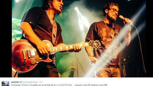 Daniel Osvaldo, goleador y rockero: subió al escenario a cantar con La 25