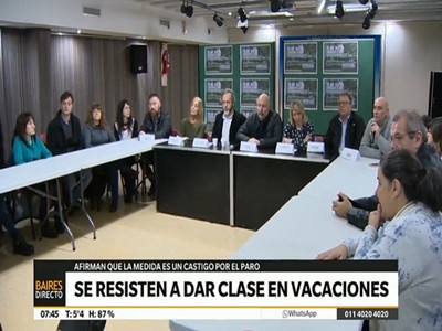 Docentes bonaerenses afirman que no darán clases en vacaciones