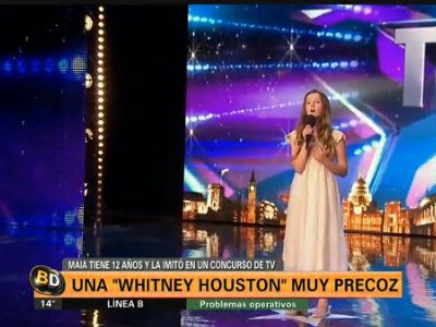 Una precoz imitadora de Whitney Houston