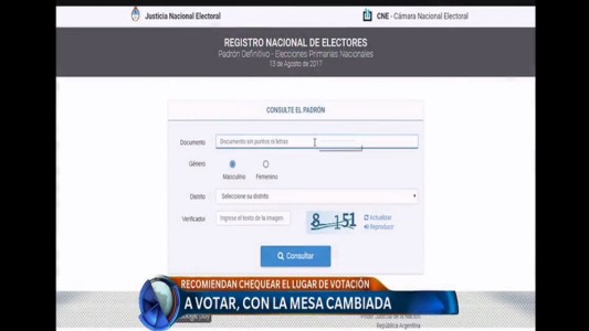 Elecciones 2017: consultá tu lugar de votación