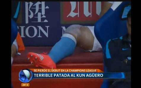 La tremenda patada al Kun Agüero