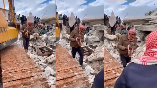 Video: Rescatan a una bebé que nació bajo los escombros de un edificio después del sismo en Siria