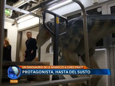 Protagonista de "Jurassic World" se asustó con un dinosaurio