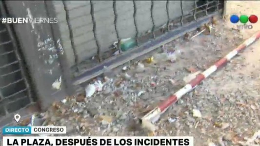 El día después de los incidentes en el Congreso: destrozos y daños