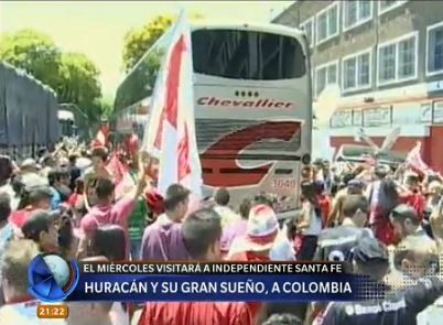 Tras el banderazo, Huracán viajó a Colombia