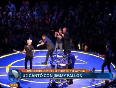 Jimmy Fallon cantó con U2