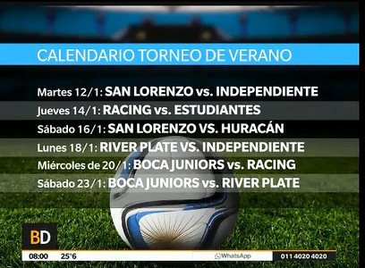 El primer superclásico del verano será el 23 de enero
