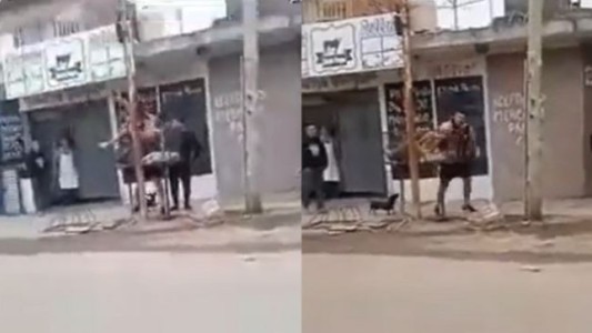 Un hombre golpeó y metió en un cesto de basura a "Monedita", un ladrón que le había robado la bicicleta