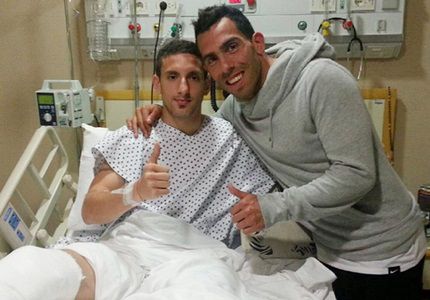 Volvió a entrenar Ezequiel Ham, el jugador de Argentinos fracturado por Tévez