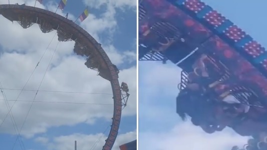 Por un desperfecto en la montaña rusa, quedaron horas colgados boca abajo