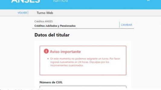 Anses lleva dos días sin dar turnos a jubilados por los créditos de los $400 mil