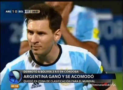 Argentina derrotó 2 a 0 a Bolivia con goles de Mercado y Messi
