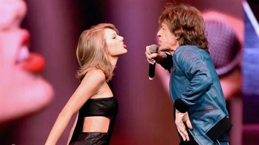 Taylor Swift cantó con Mick Jagger y Steven Tyler