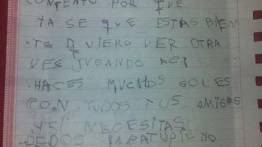 La emotiva carta del nene que le ofreció sus dedos del pie a Patricio Toranzo