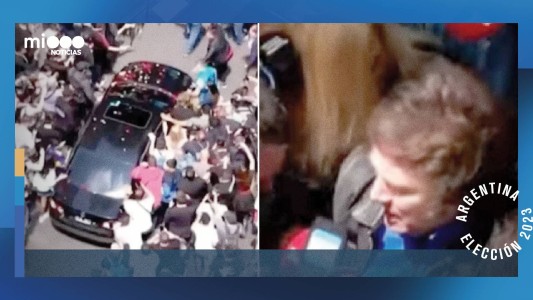 Milei votó en medio de una multitud de militantes