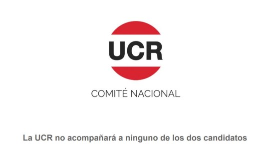 "La UCR no acompañará a ninguno de los dos candidatos"; la postura radical en el balotaje