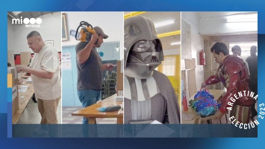 Perlitas de la votación: Chiqui Tapia "vestido de urna", otra versión del hombre motosierra, Iron Man y Darth Vader