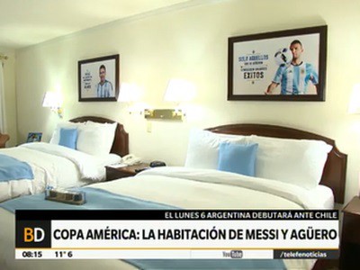 La habitación de Messi y Agüero