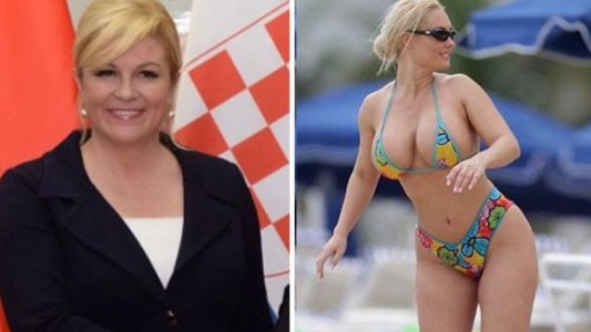 Fotos de la presidenta de Croacia en bikini y la confusión con una ex conejita Playboy