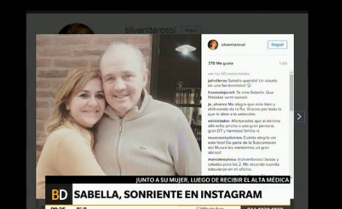 Sabella, sonriente en Instagram