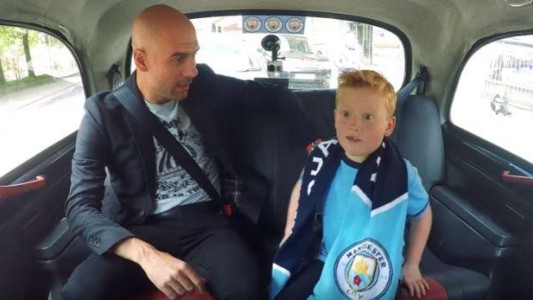 EL gracioso encuentro entre Pep Guardiola y un hincha del Manchester City de 7 años