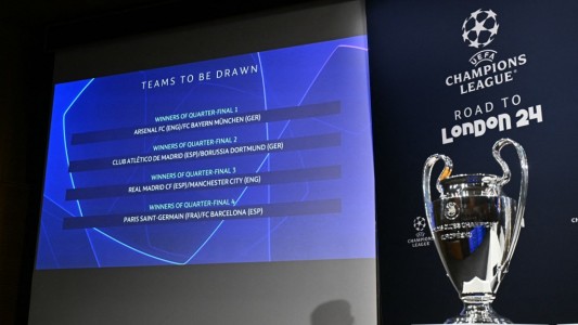 Sortearon los cuartos de la Champions: Real Madrid-City y PSG-Barcelona, choques estelares