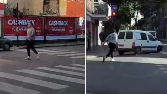 Video: discutió con otro conductor y le arrojó un piedra