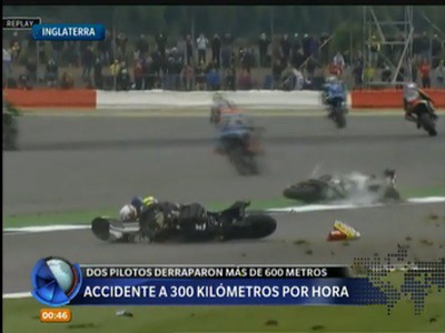 Accidente en moto a más de 300 km por hora